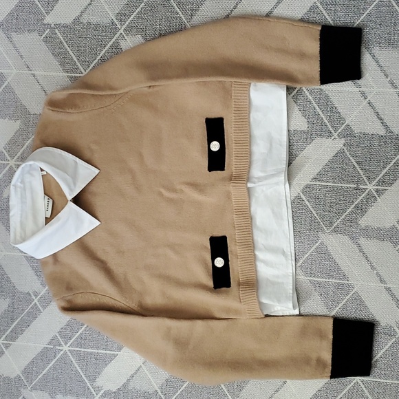 Sandro Dal Collard Wool/Cashmere Bleand Sweater - Picture 2 of 10